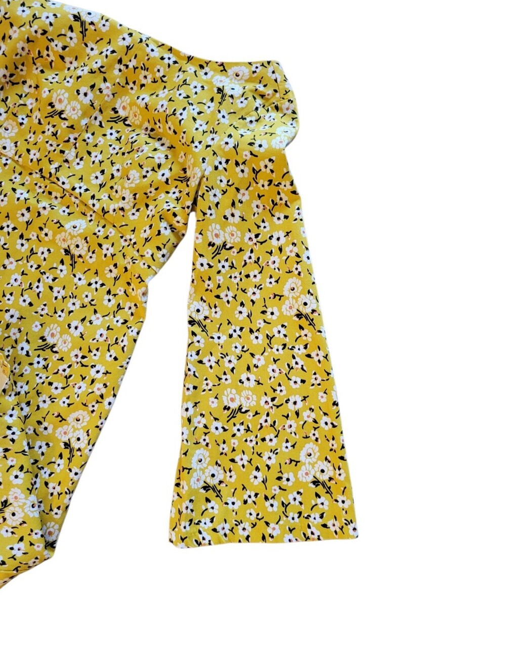 Zara Yellow Floral Bell-Sleeve Mini Dress - Picture 4 of 9